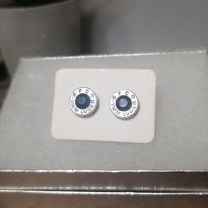 9mm Bullet Slice Earrings with Swarovski Crystals